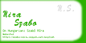 mira szabo business card
