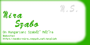 mira szabo business card
